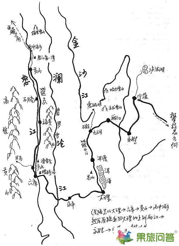 麗江古城手繪地圖