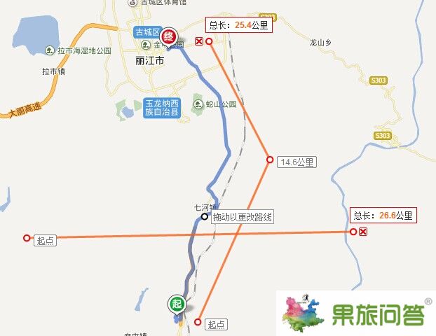 麗江機場落地自駕租車，自駕路線圖