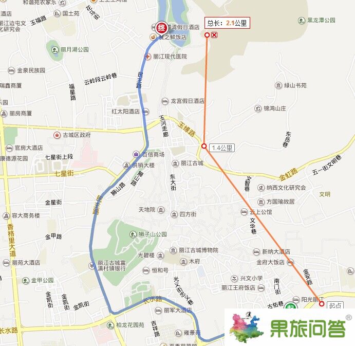 麗江古城到黑龍潭公園有多少公里?黑龍潭公園門票多少錢?