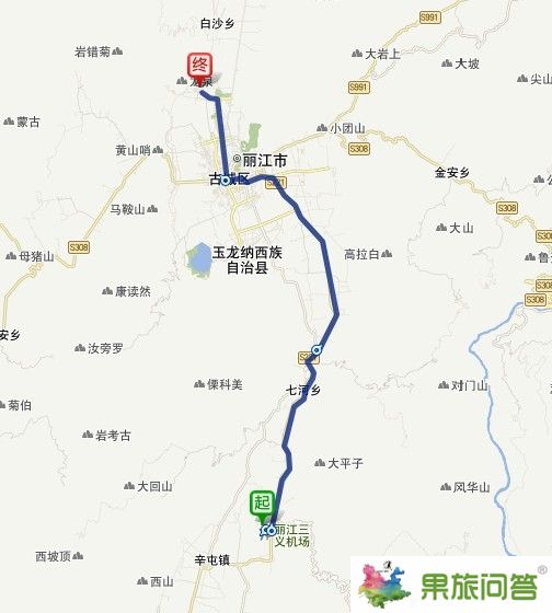 麗江三義機場到束河古鎮怎么坐車,有多少公里?